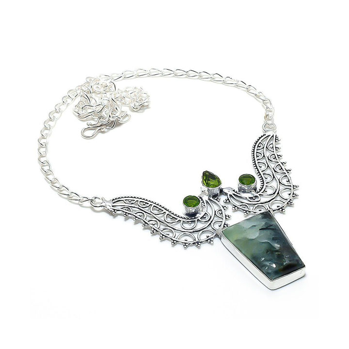 Silver Square Cubic Zirconia Necklace